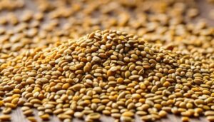 Close-up of dal seeds, a staple food ingredient in many cuisines worldwide.