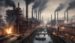 Industrial Revolution: technological breakthroughs reshaped societies, economies, and production worldwide. Explore pivotal advancements: steam engine, railroads, steamships.